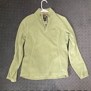 The North Face 1/4 zip sage green fleece size S